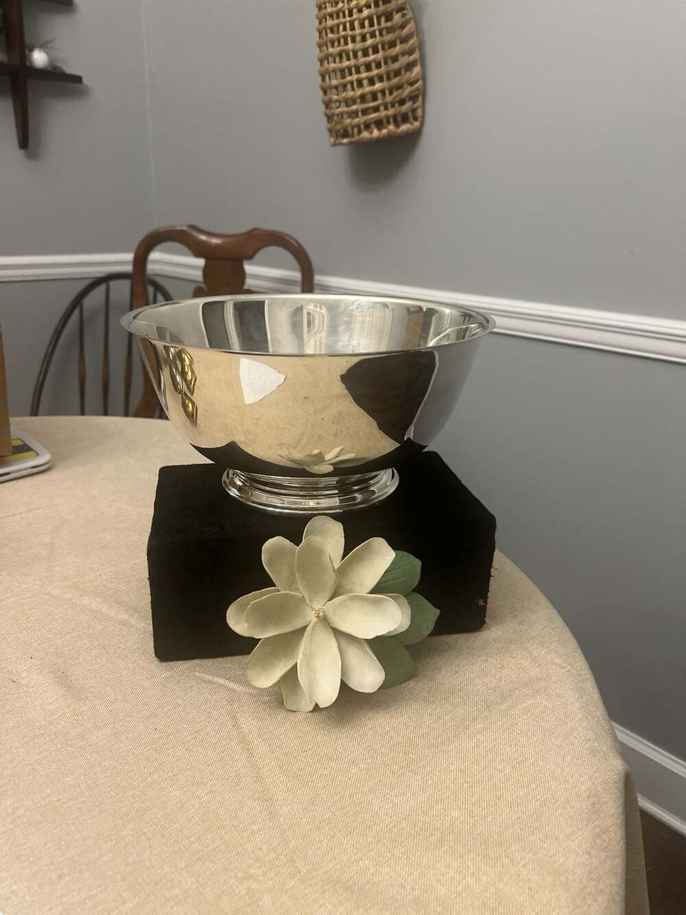 Vintage 9-Inch Silver Plated Paul Revere Reproduction Footed Bowl